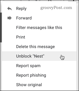 Kasutaja vabastamine Gmailis