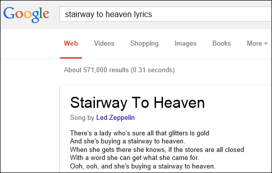 google lyrics näitamine