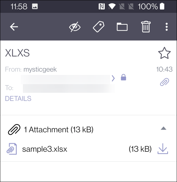 protonmail avab Androidis xlsx-failid