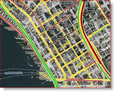 Google Maps Seattle'i reaalajas kaart