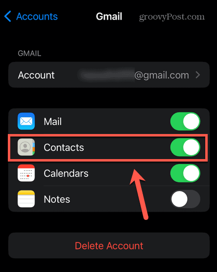 iphone gmaili kontaktid