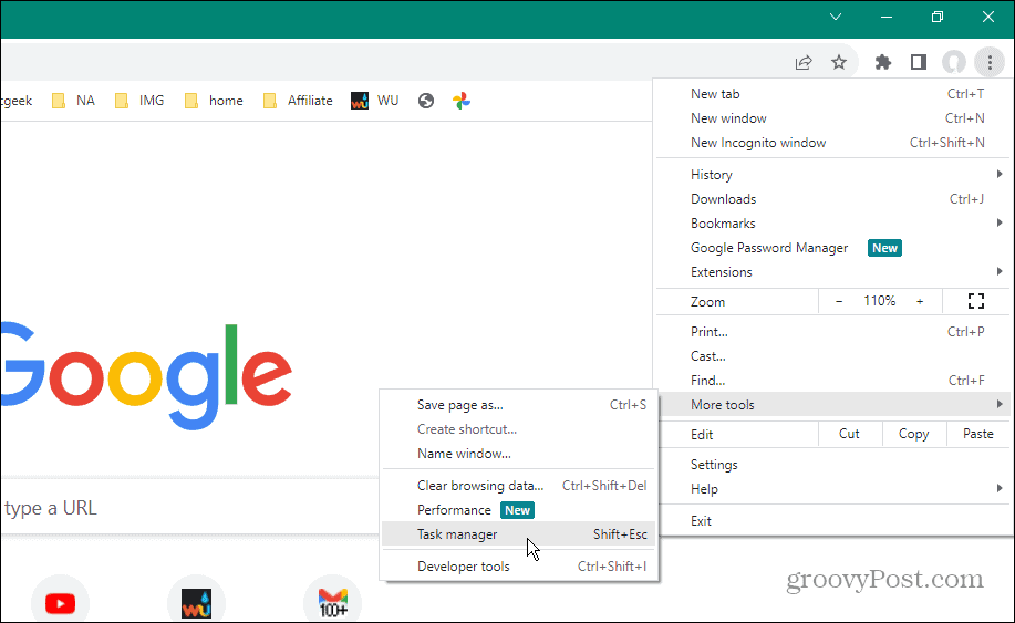 Chrome'i tööriistade tegumihaldur 
