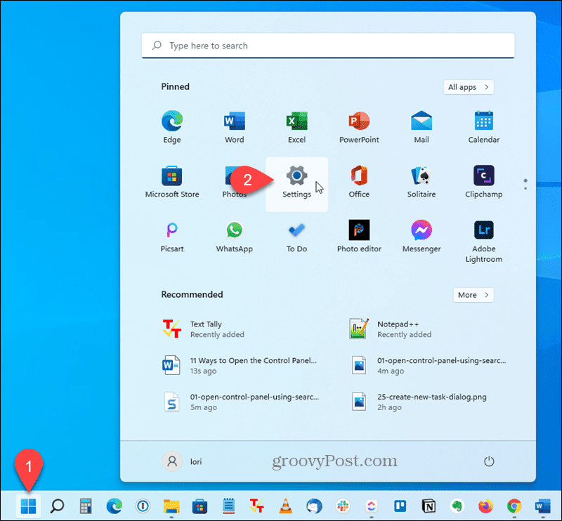 Avage Windows 11-s rakendus Seaded