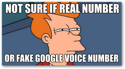 pole kindel, kas pärisnumber või võlts google häälnumber