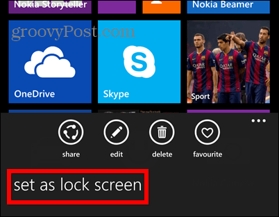 Windows Phone 8.1 ekraanipildi lukukomplekt