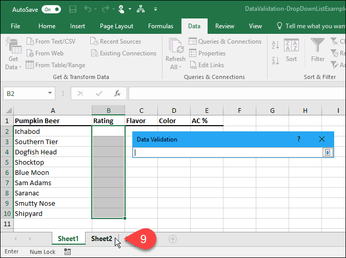 Kuidas luua ripploendeid andmete valideerimise abil Microsoft Excelis?