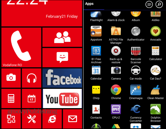 Tehke Android välja nagu Windows Phone koos käivitusprogrammiga 8