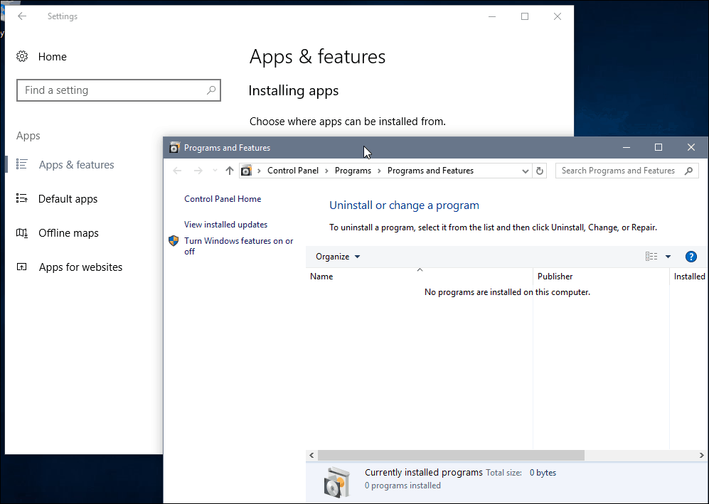 Rakenduste haldamine Windows 10 loojate värskenduses
