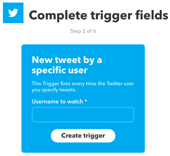 Seadistage IFTTT-aplett, mille käivitab konkreetse Twitteri kasutaja uus säuts.
