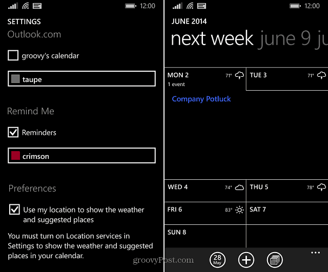 Windows Phone 8.1 näpunäide. Kuvage ilmateate otse kalendris