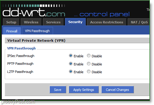 lubage ruuteril vpn-läbipääs