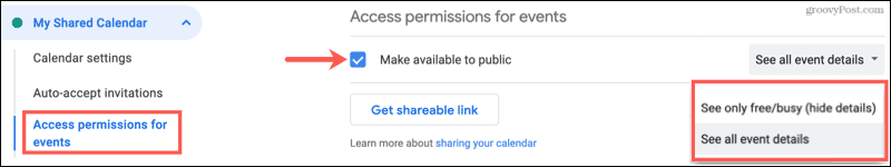 Jagage Google'i kalendrit avalikult