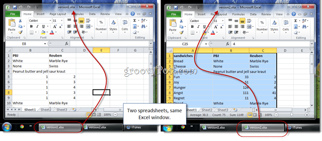 Kuidas vaadata Excel 2010 arvutustabeleid võrdluseks kõrvuti