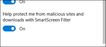 lülitage SmartScreen 2 välja