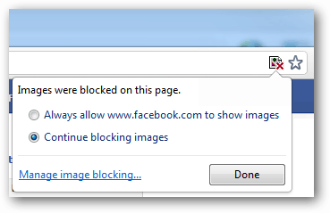 jätkake Chrome'is piltide blokeerimist