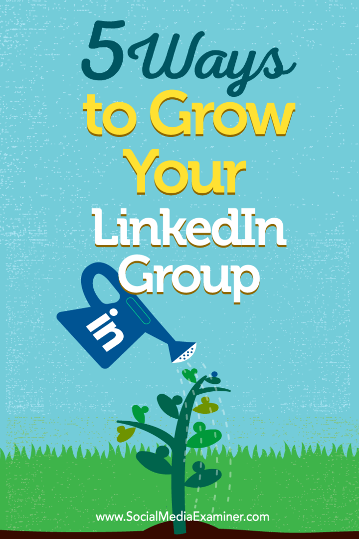 5 viisi LinkedIni grupi kasvatamiseks: sotsiaalmeedia eksamineerija
