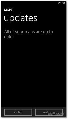 Windows Phone 8: laadige Bing Maps alla võrguühenduseta kasutamiseks