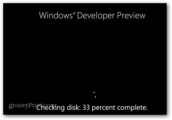 Windows 8 uue ketta tõrkefunktsiooni kontrollimise funktsioon