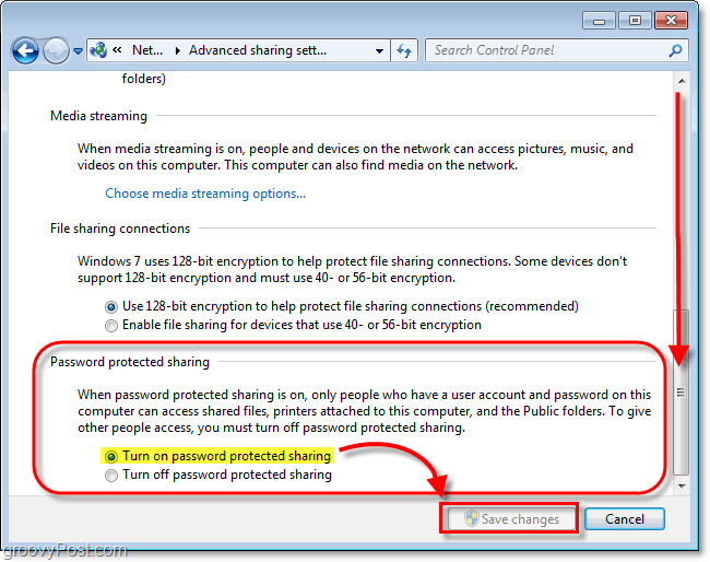 aktiveerige Windows 7 lokaalselt jagatud failide paroolikaitse