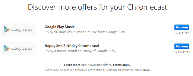 Google Chromecasti omanikud saavad oma teise sünnipäeva jaoks tasuta filmilaenutuse