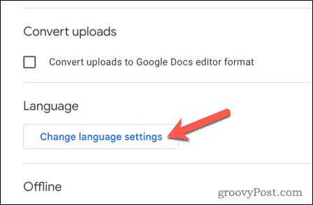Muutke Google Drive'i keeleseadeid