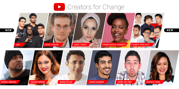 YouTube tutvustab uusi Creators for Change'i saadikuid ja ressursse.