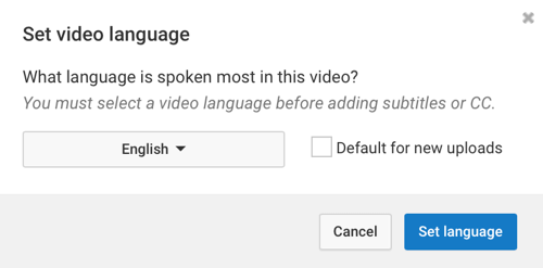 Valige oma YouTube'i videos kõige sagedamini räägitav keel.