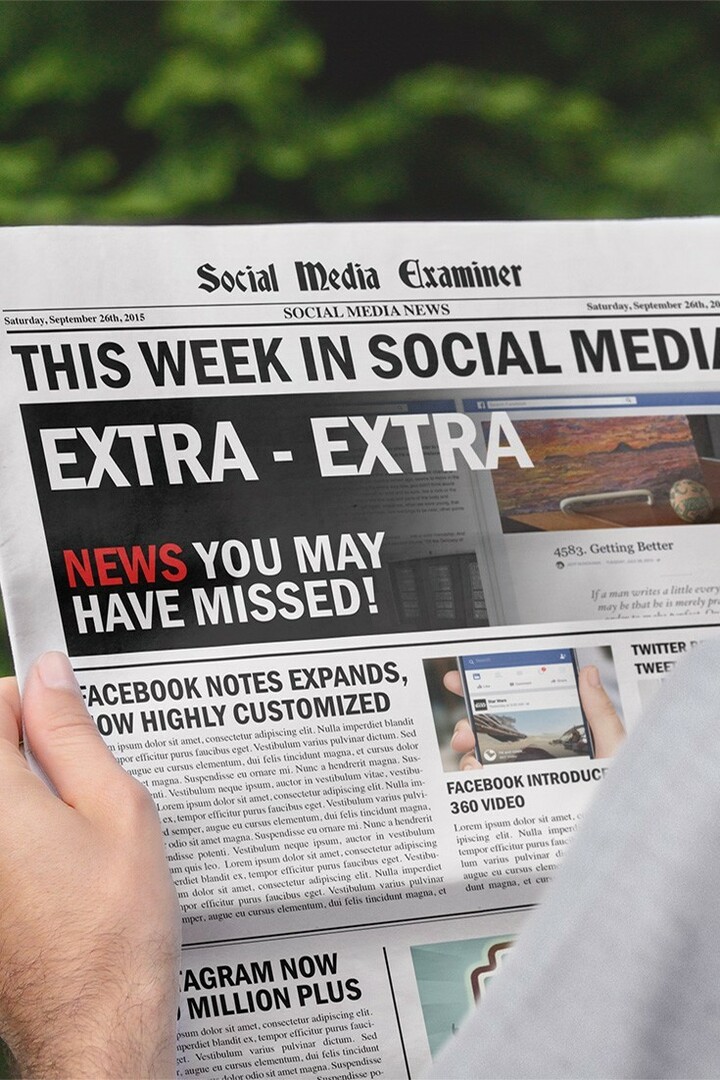 sotsiaalmeedia eksamineerija iganädalased uudised, 26. september 2015