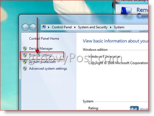 Windows 7 - avage RDP kaugseadete konfiguratsioon