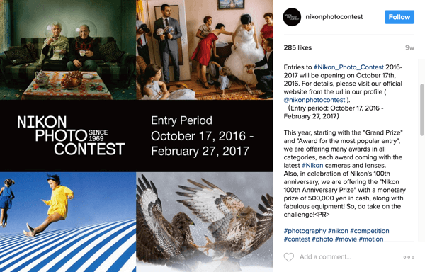 Instagrami kasutajad märgistavad Nikoni fotokonkursile pääsemiseks oma pildid kampaania räsimärgiga.