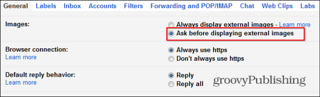 Kuidas keelata Gmaili automaatne pildi laadimine