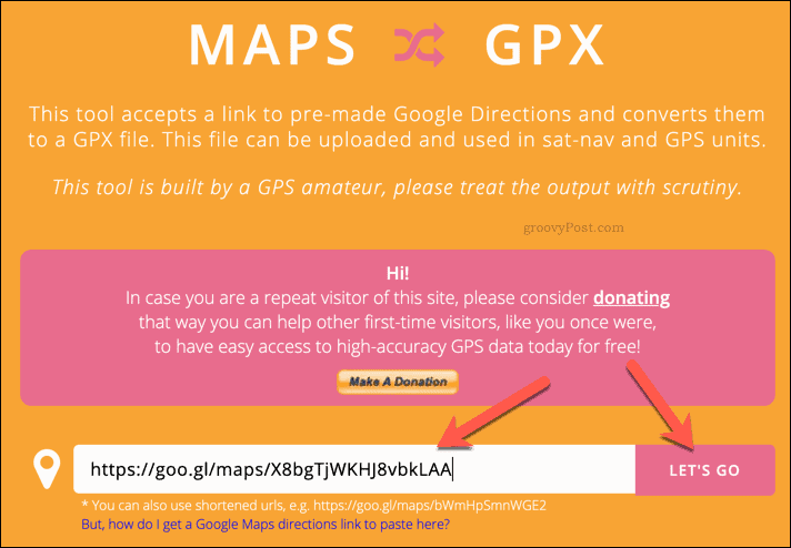 GPX-faili loomine MapstoGPX-i abil