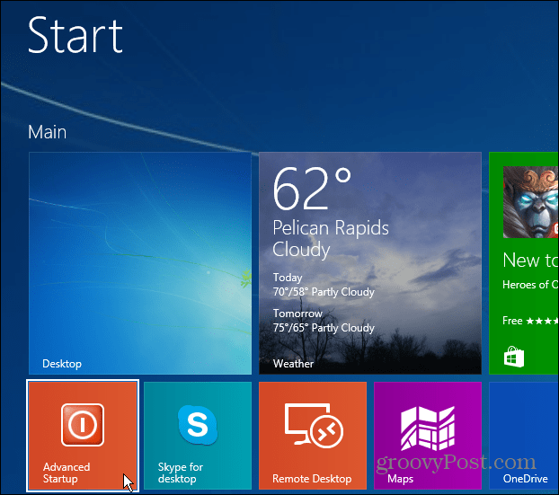 Juurdepääs Windows 8.1 täpsemale käivitamisele lihtsal viisil