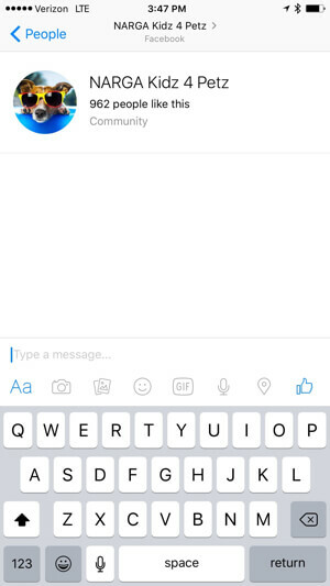 facebook messengeri rakenduse ekraan