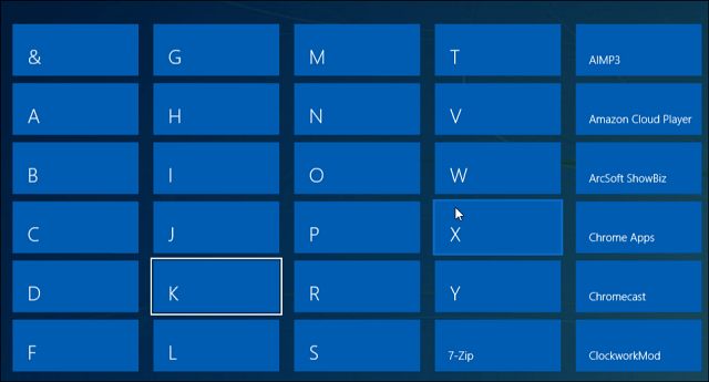 Windows 8.1 näpunäide. Otsige rakendusi eesnime järgi