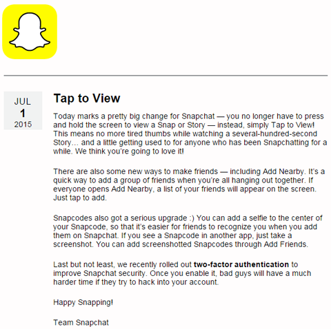 Snapchati klientide tagasiside muutub