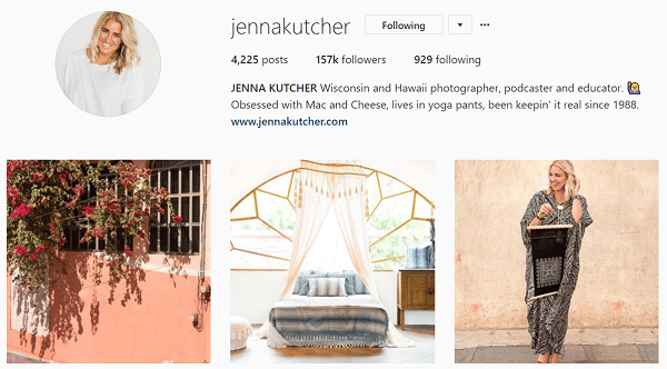 Jenna mõtleb oma Instagrami voogule nagu ajakirjale.