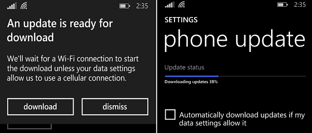 Windows Phone 8-1 värskenduse värskendamine