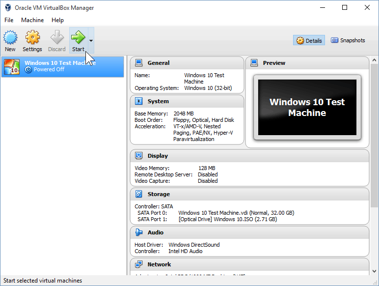 12 Käivitage virtuaalne masin (Windows 10 Install)