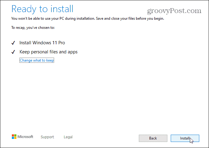 Valmis installima Windows 11