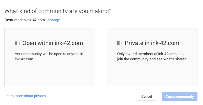 google + piiratud kogukond