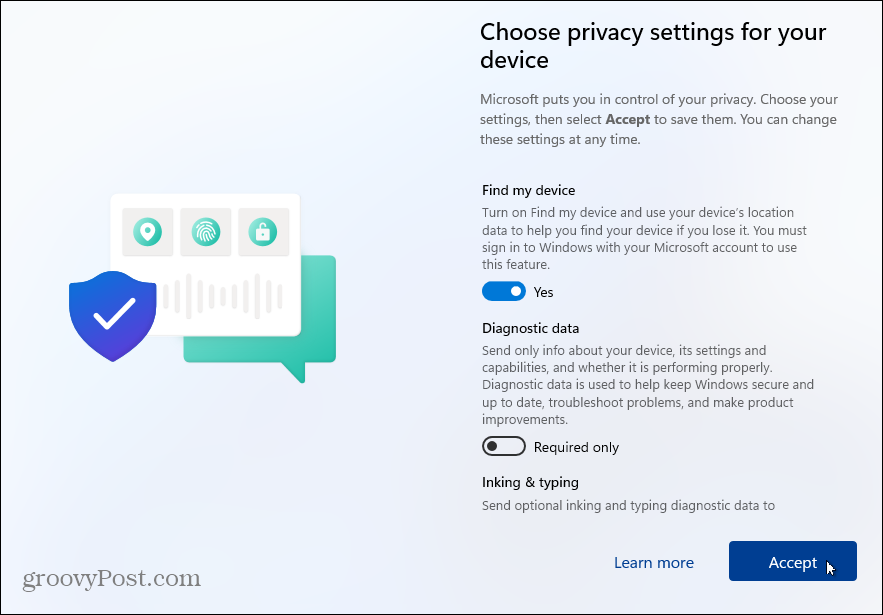 Privaatsusseaded Windows 11