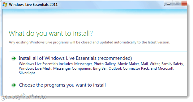 installige Windows Live'i hädavajalik
