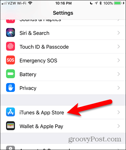 Toksake seadete ekraanil iTunes ja App Store