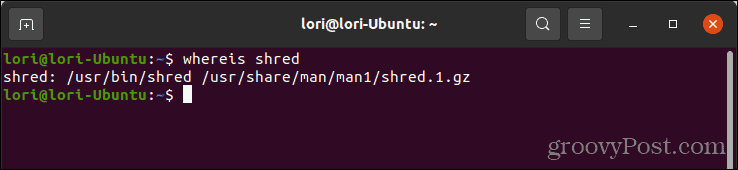 Käivitage Linuxis käsk whereis shred