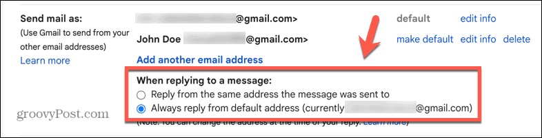 gmaili vastus kasutajalt