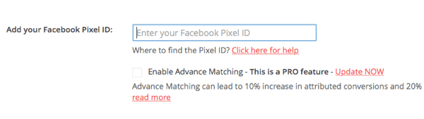 Kleepige oma piksli ID Facebookist PixelYourSite pistikprogrammi.