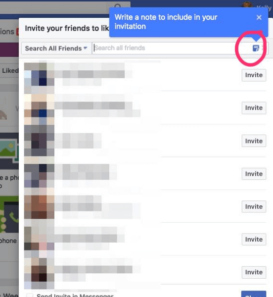 Facebook lisas võimaluse lisada isikupärastatud märge koos kutsetega, et leht meeldiks.