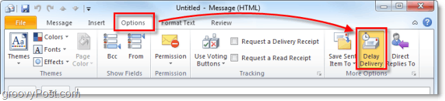 Outlook 2010 e-posti üksuste edasilükkamise, edasilükkamise või kohaletoimetamise ajakava