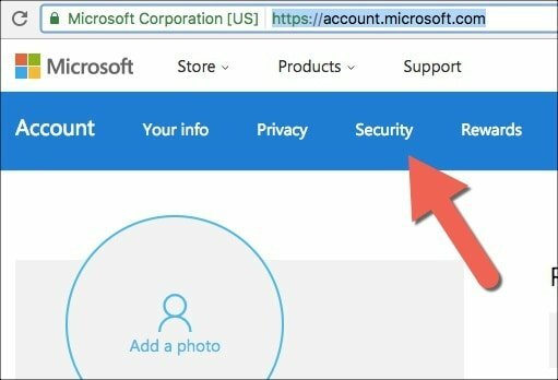 Microsofti konto turvalisus